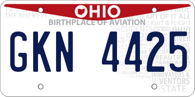OH license plate GKN4425