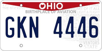 OH license plate GKN4446