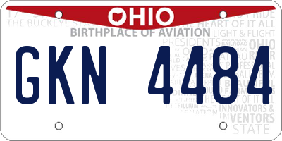 OH license plate GKN4484