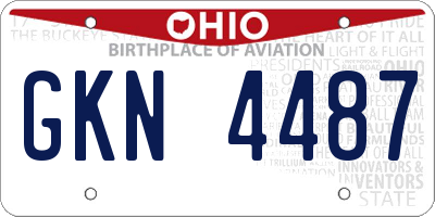 OH license plate GKN4487