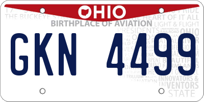 OH license plate GKN4499