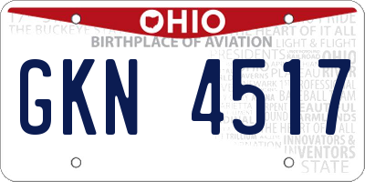 OH license plate GKN4517