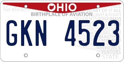 OH license plate GKN4523