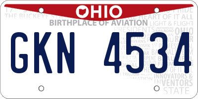 OH license plate GKN4534