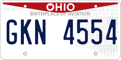 OH license plate GKN4554