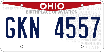 OH license plate GKN4557