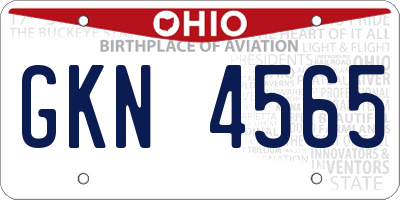 OH license plate GKN4565