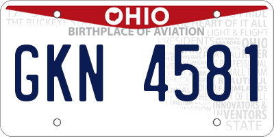 OH license plate GKN4581
