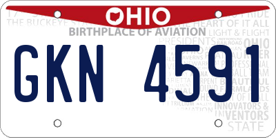 OH license plate GKN4591