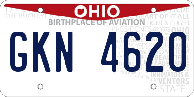 OH license plate GKN4620