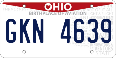 OH license plate GKN4639