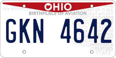 OH license plate GKN4642