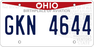 OH license plate GKN4644