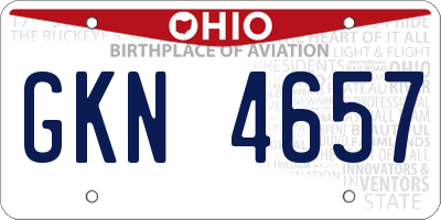 OH license plate GKN4657