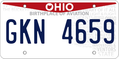 OH license plate GKN4659
