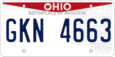 OH license plate GKN4663