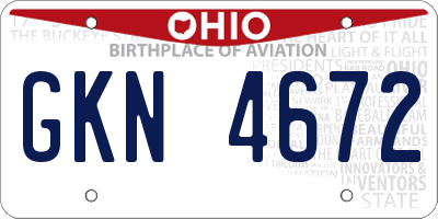OH license plate GKN4672