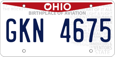 OH license plate GKN4675