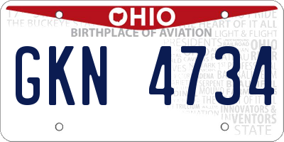 OH license plate GKN4734