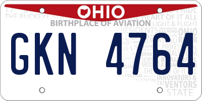 OH license plate GKN4764