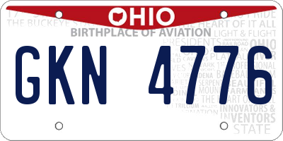 OH license plate GKN4776
