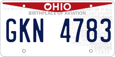 OH license plate GKN4783