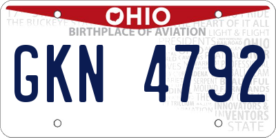 OH license plate GKN4792