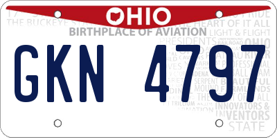 OH license plate GKN4797