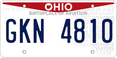 OH license plate GKN4810