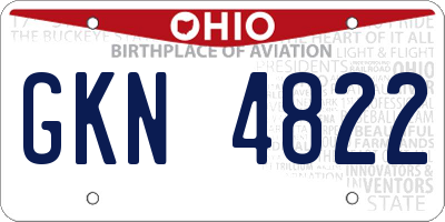 OH license plate GKN4822