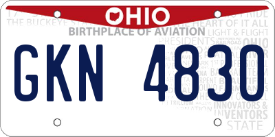 OH license plate GKN4830
