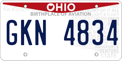 OH license plate GKN4834