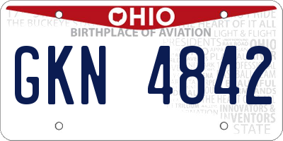 OH license plate GKN4842
