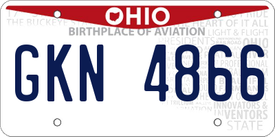 OH license plate GKN4866