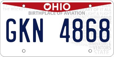 OH license plate GKN4868