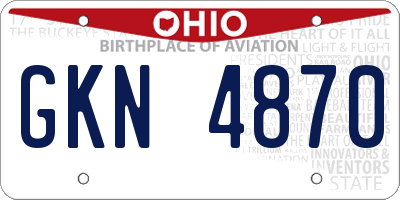 OH license plate GKN4870