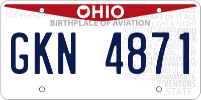 OH license plate GKN4871