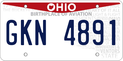 OH license plate GKN4891