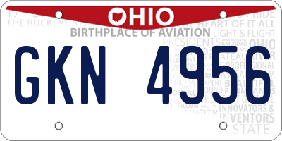 OH license plate GKN4956