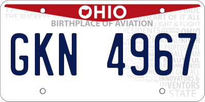 OH license plate GKN4967