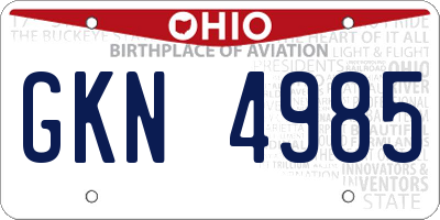 OH license plate GKN4985
