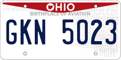 OH license plate GKN5023