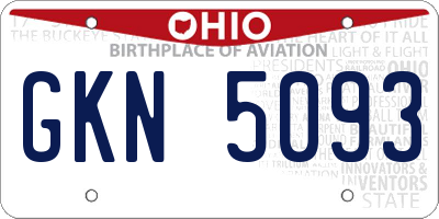 OH license plate GKN5093