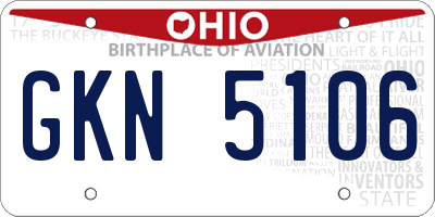 OH license plate GKN5106