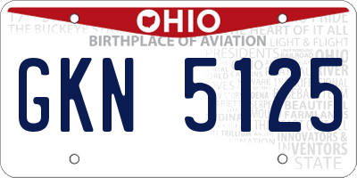 OH license plate GKN5125