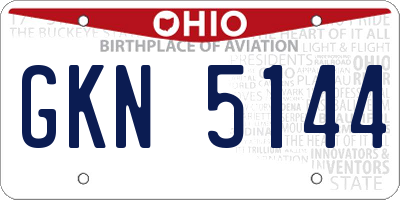 OH license plate GKN5144