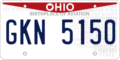 OH license plate GKN5150
