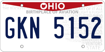 OH license plate GKN5152