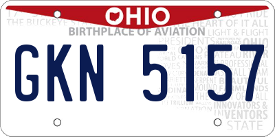 OH license plate GKN5157