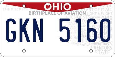 OH license plate GKN5160